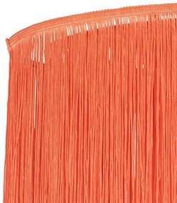 Orientálne stropné svietidlo zlaté ružové tienidlo s strapcami - Franxa