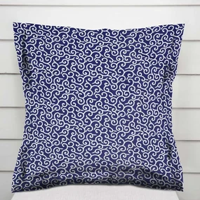 Biante Bavlnená obliečka na vankúš s lemom Sandra SA-257 Ornamenty na tmavo modrom 40 x 40 cm