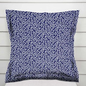 Biante Bavlnená obliečka na vankúš s lemom Sandra SA-257 Ornamenty na tmavo modrom 40 x 60 cm