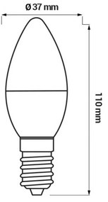 LED žiarovka E14 C37 8W