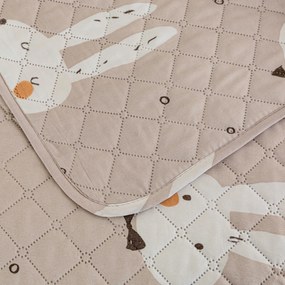 Prehoz na posteľ so vzorom WHITE RABBIT, béžový Rozmer: 170 x 210 cm