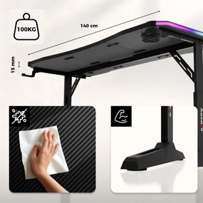 Herný stôl Hero 3.6 RGB Black