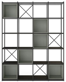 Zeleno-čierna knižnica 140x179 cm Anya – Marckeric