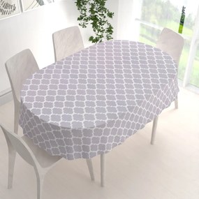 Biante Bavlnený oválny obrus Sandra SA-188 Sivé Maroko 140x220 cm