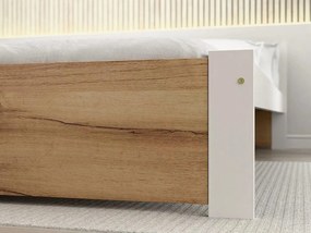 Posteľ IKAROS 80 x 200 cm, biela/dub artisan Rošt: Bez roštu, Matrac: Bez matraca