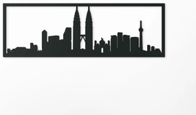 drevko Obraz Kuala Lumpur panoráma Rozmer obrazu: 29,5 x 89 cm, Farba dekorácie: Čierna