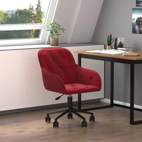 Otočná kancelárska stolička vínovo-červená zamatová