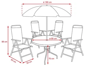 Set záhradného nábytku 6-dielny Avenberg CAPRI