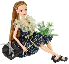 LEAN TOYS Bábika Emily v kvetinových šatách