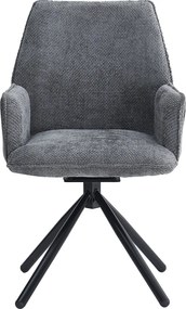 Jedálenská stolička Livela, dymovo šedá štruktúrovaná tkanina