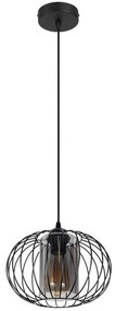 HEXE Luster na lanku CORRINI 1xE27/60W/230V pr. 25 cm čierna/šedá HX0191