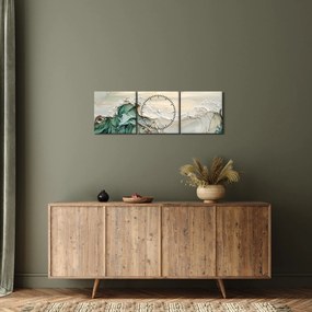 Obraz - 3D abstrakcie mora (s hodinami) (90x30 cm)