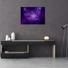 Sklenený obraz - fialová abstrakcia (70x50 cm)