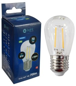 Dekoračná LED žiarovka E27 teplá 2700k 1w 70 lm