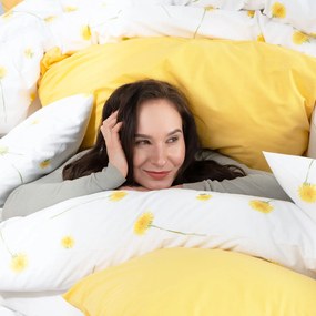 Goldea bavlnené posteľné obliečky - púpavy 140 x 200 a 70 x 90 cm