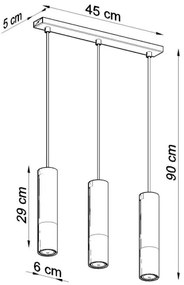 Sollux SL.0948 - Luster na lanku LOOPEZ 3xGU10/10W/230V čierna/meď
