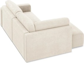 Krémovobiela ženilková rozkladacia/s úložným priestorom rohová pohovka (ľavý roh/do L) Kona – Makamii