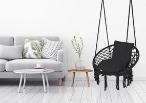 Závesné kreslo TOGO s vankúšmi, čierne