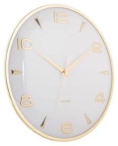 Dizajnové nástenné hodiny Karlsson 6017WH biele,priemer 40 cm