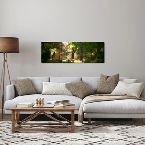 Obraz parku (s hodinami) (90x30 cm)