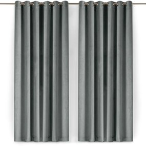 Sivý zamatový dimout záves 265x300 cm Velto – Filumi