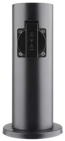 Solight PG10B - Vonkajší zásuvkový stĺpik 2Z 230V IP44 čierna okrúhly