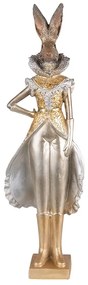 Dekorácia králik v zlatom obleku - 14*10*44 cm