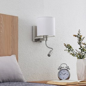 Lucande nástenná lampa Brinja s LED ramenom biela