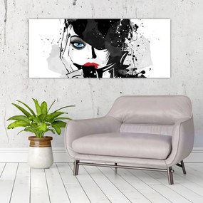 Obraz - Tajomná žena (120x50 cm)