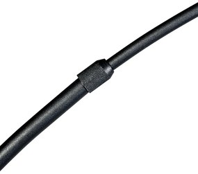 Moderná oblúková lampa čierna s čiernym textilným tienidlom - Arc Basic