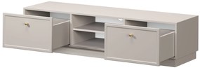 TV stolík Lorini 150 cm na sokli – kašmírová / zlaté úchytky G