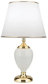 Orion LA 4-1229 - Stolná lampa OVUM 1xE27/40W/230V 48 cm keramika biela/zlatá