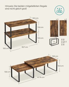 Set 4 kuchynských políc KCS022X01