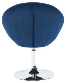 LuxuryForm DESIGN Kreslo VERA VELUR na striebornom tanieri - modré