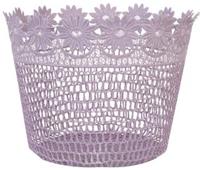 Fialkový háčkovaný košík - Ø 26*20 cm