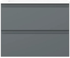 Mexen Orio, kúpeľňová skrinka 60 cm s umývadlom Otis, 2 zásuvky, grafitová matná/biela matná, 91A10-06047-2-BFF66-W18M01