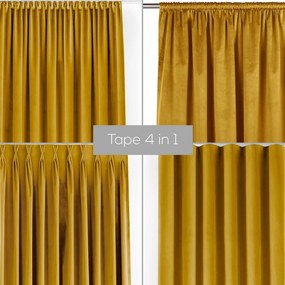 Zamatový dimout záves v horčicovej farbe 140x300 cm Velto – Filumi