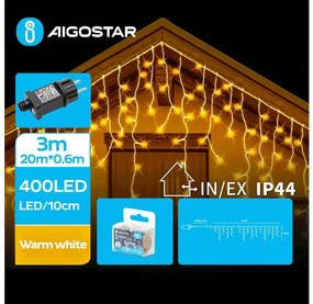 Aigostar - LED vonkajšia vianočná reťaz 400xLED/8 funkcií 23x0,6m IP44 teplá biela