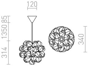 RED - Design Rendl - R12384 - Luster na lanku COCO 1xE27/28W/230V