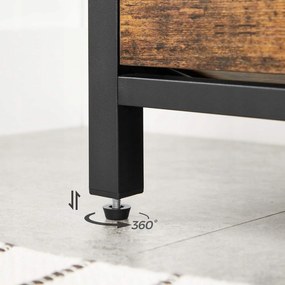 Botník s lavicou TAYLOR 80x30 cm, rustikálne hnedá/čierna