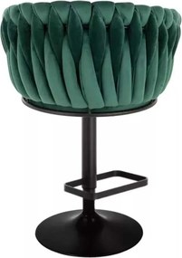 LuxuryForm DESIGN Barová stolička NORDEN VELUR na čiernom tanieri - zelená