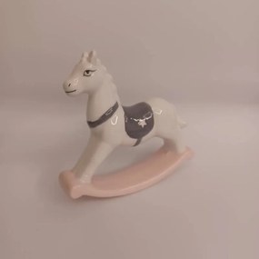 DECOLED Keramický hojdací kôň, 14,8 x 3,7 x 13,5 cm