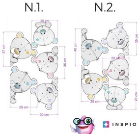 Nálepky okolo dverí - Sivé medvede I.