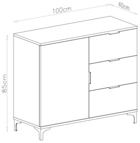 Komoda LANA 03 Dub Artisan -STOJACA KOMODA SO ZÁSUVKAMI