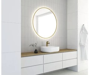 LED kulaté Zrkadlo do kúpeľne Mirro 80 cm zlaté
