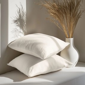 Goldea obliečka na vankúš z ľanovej zmesi - slonová kosť 40 x 40 cm