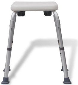 Sprchovacia stolička, hliník, biela