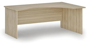 Ergonomický kancelársky pracovný stôl PRIMO WOOD, 1800 x 1200 mm, pravý, dub prírodný