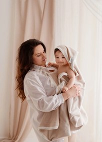 Detská osuška so žinkou a ručníkom Belisima Swaddle béžová