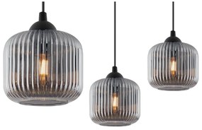 Závesné svietidlo Riffle Spider, 4x grafitové sklenené tienidlo